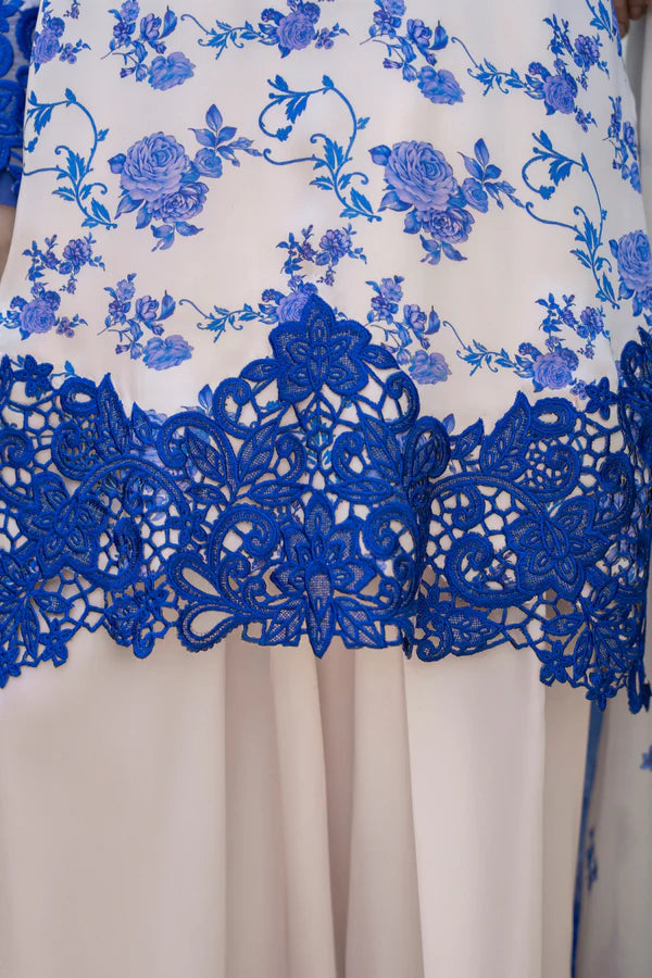 Dark Blue Embroidered Silk Farshi Shalwar Suit