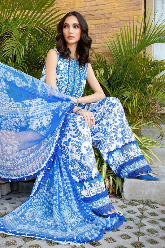 Pure Lawn Suit with Chiffon Dupatta