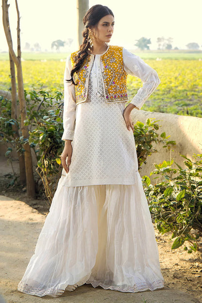 Handmade Jacket Style Suit with Gharara