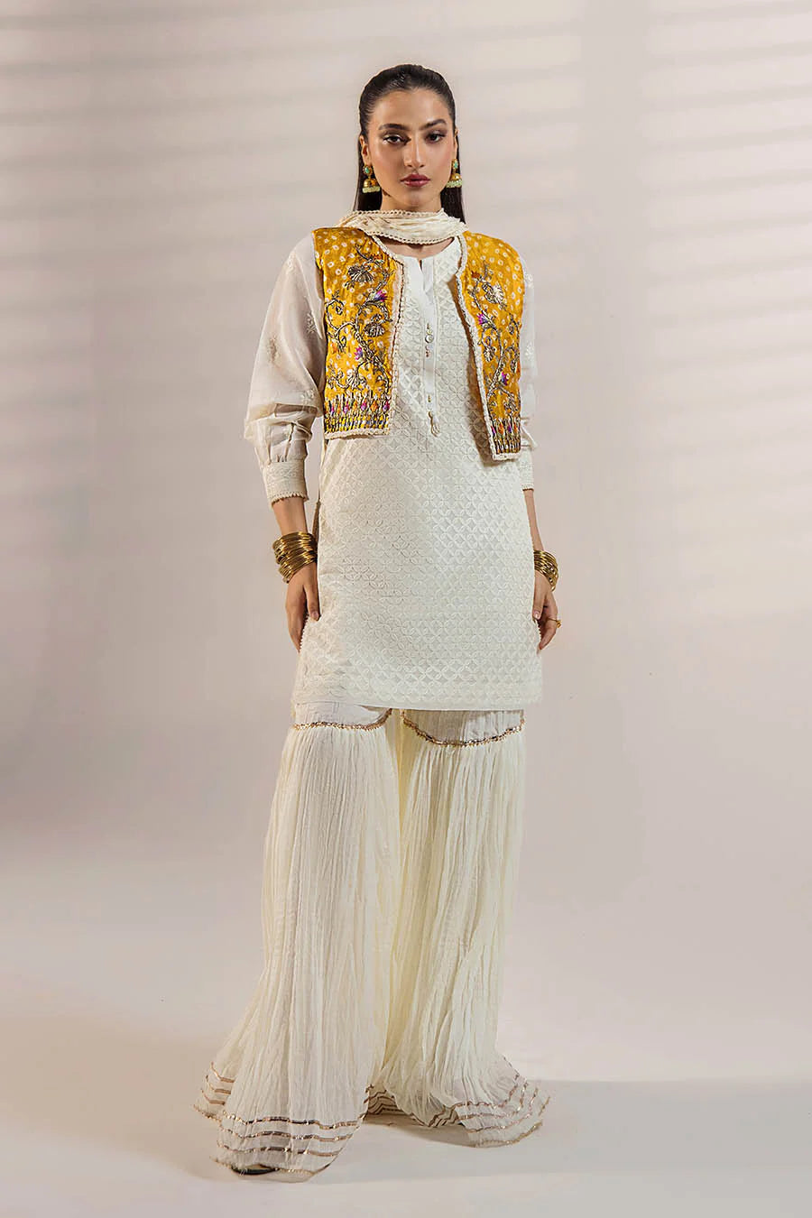 Handmade Jacket Style Suit with Gharara