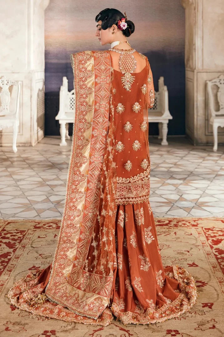 Orange Handmade Bridal Gharara
