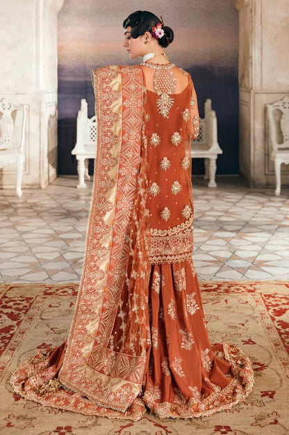 Orange Handmade Bridal Gharara