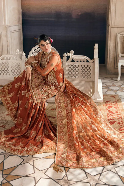 Orange Handmade Bridal Gharara