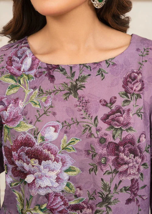 Lavender Embroidered Farshi Shalwar Suit