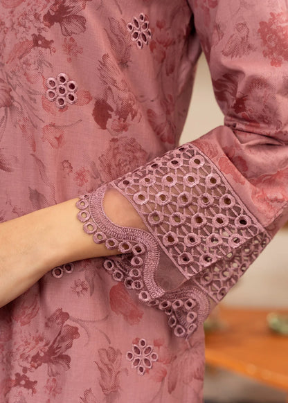 Mauve Pink Embroidered Lawn Suit