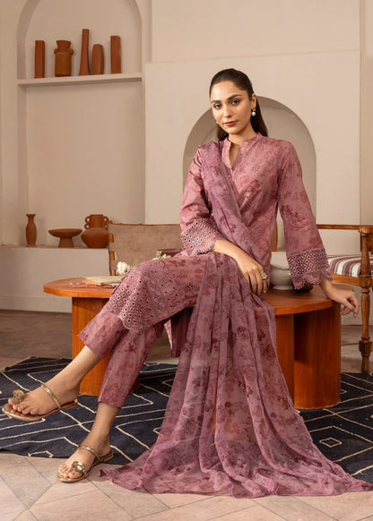 Mauve Pink Embroidered Lawn Suit