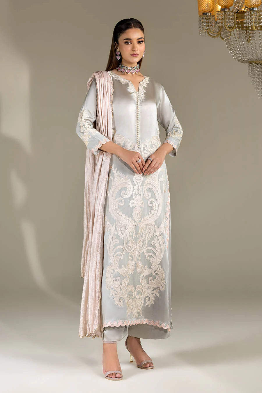 Shadow Grey Pure Silk Suit