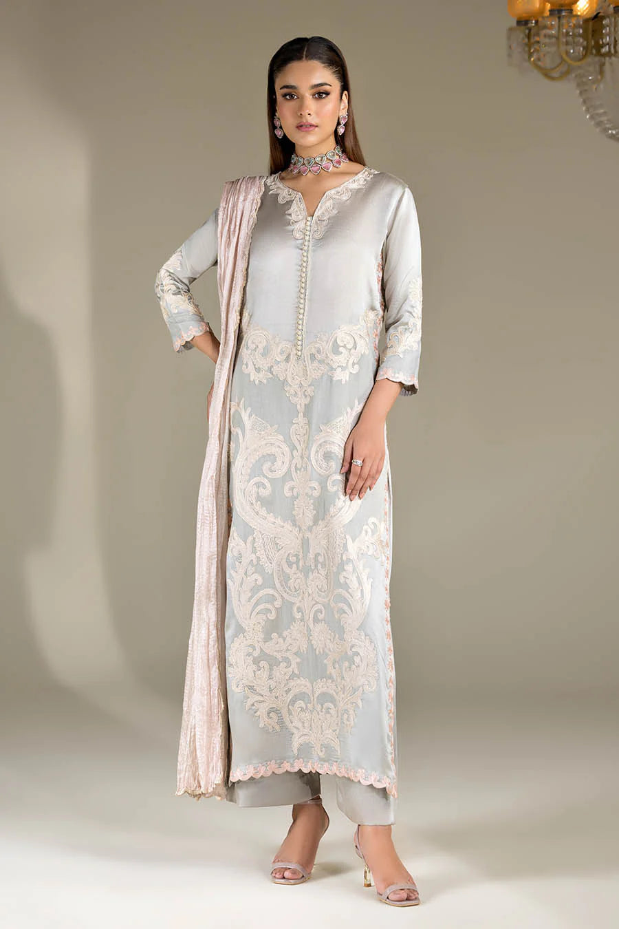 Shadow Grey Pure Silk Suit
