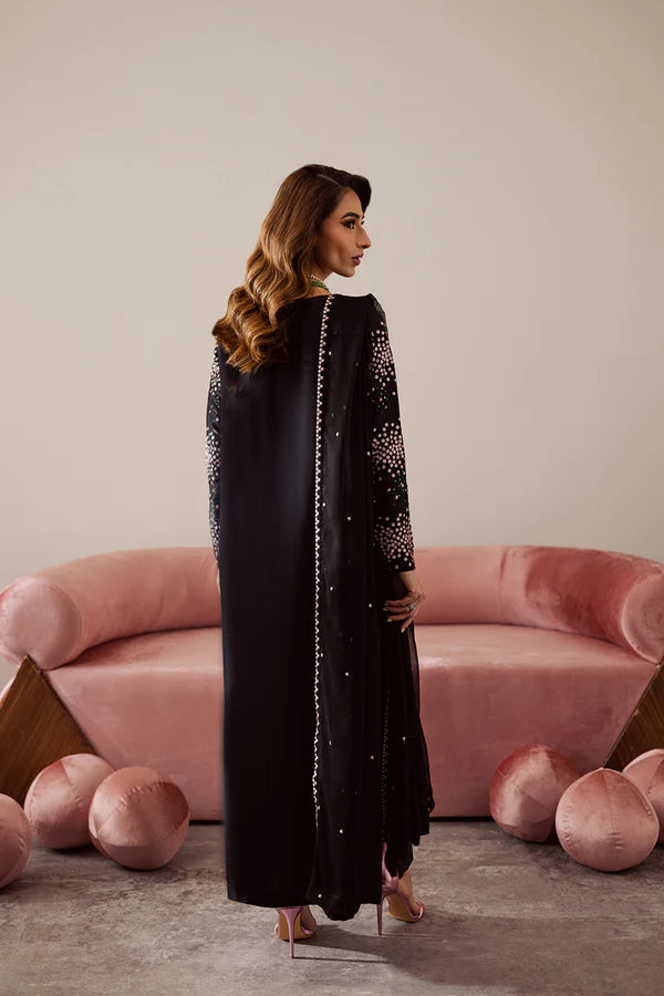 Black Sequins Embroidered Velvet Suit