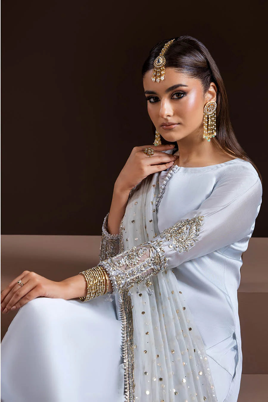 Pure Glass Silk Suit with Heavy Kaamdani Dupatta