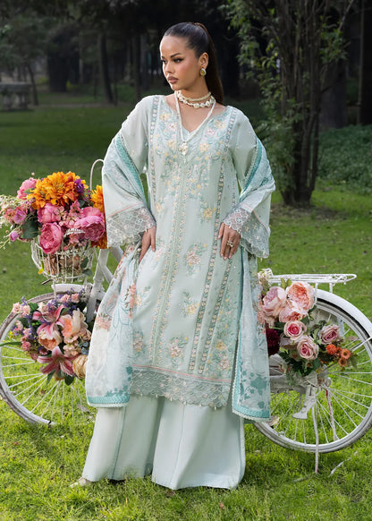Mint Lawn Suit with Patchwork Embroidery