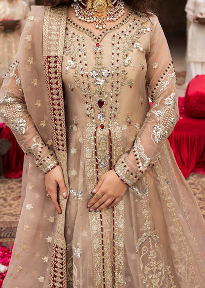 Beige Heavy Embellished A-Line Maxi