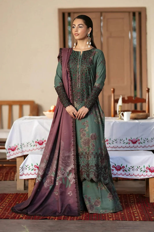 Printed Embroidered Lawn Suit with Chiffon Dupatta