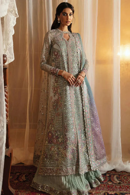 Front-Open Semi-Stitched Chikankari Suit with Sequins Work
