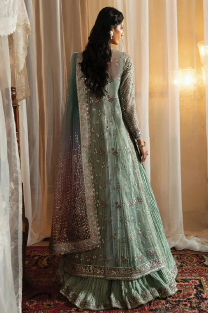 Front-Open Semi-Stitched Chikankari Suit with Sequins Work
