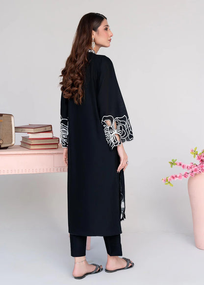 Black Embroidered Khaddar Winter Kurta Set