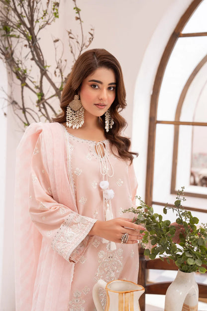 Rose Pink Richly Embroidered Farshi Shalwar Suit