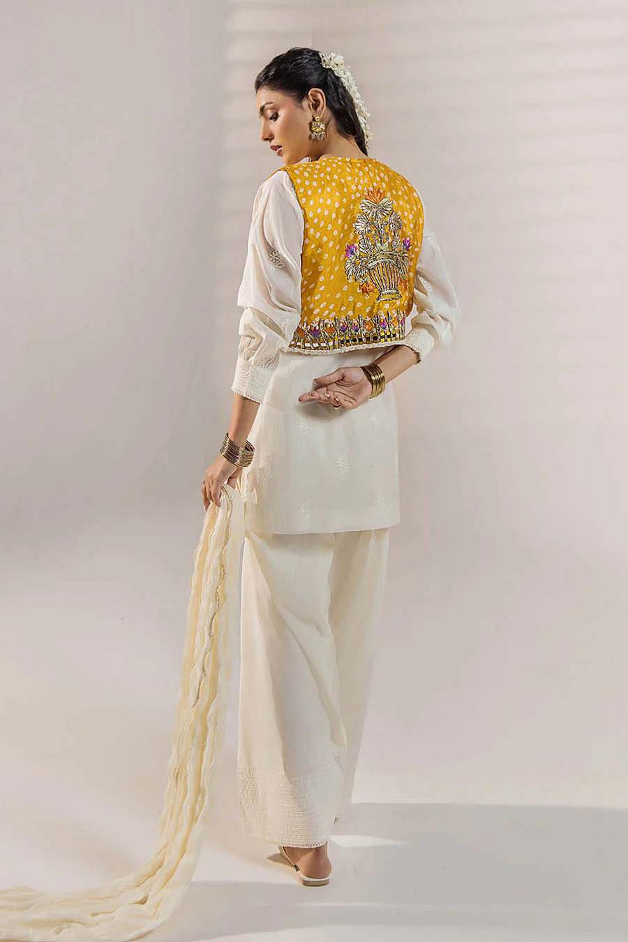 Handmade Jacket Style Suit with Farshi Shalwar