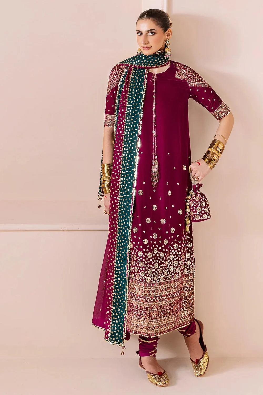 Berry Pink Pure Velvet Designer Suit