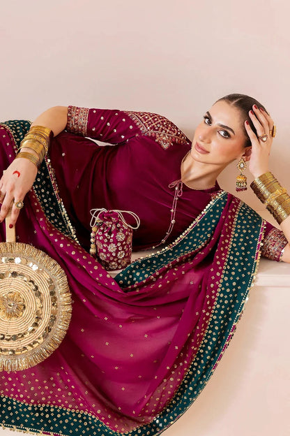 Berry Pink Pure Velvet Designer Suit