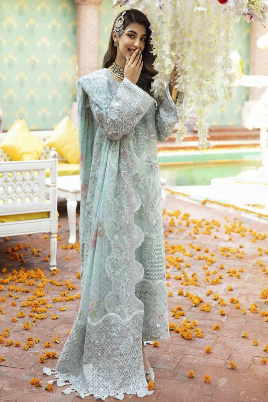 Handmade Pale Green Pure Organza Suit
