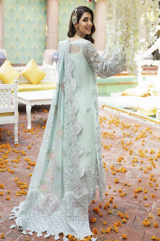Handmade Pale Green Pure Organza Suit