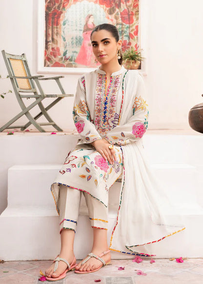 White Embroidered Winter Kurta Set with Dupatta