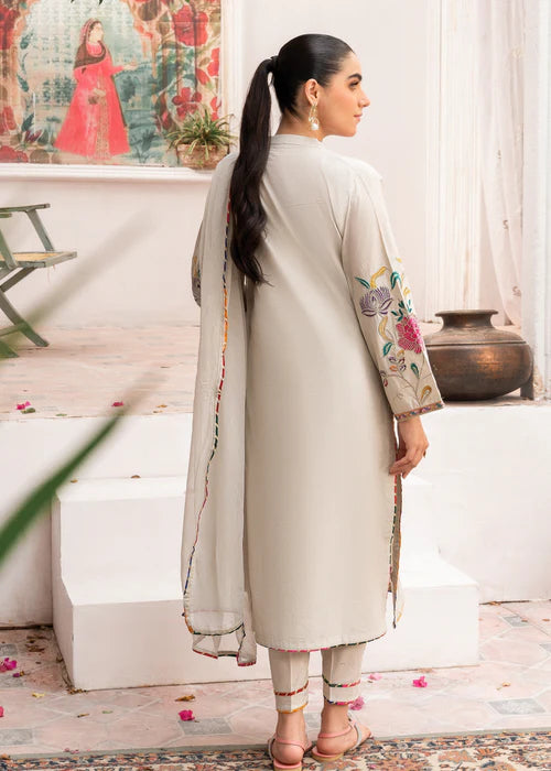 White Embroidered Winter Kurta Set with Dupatta