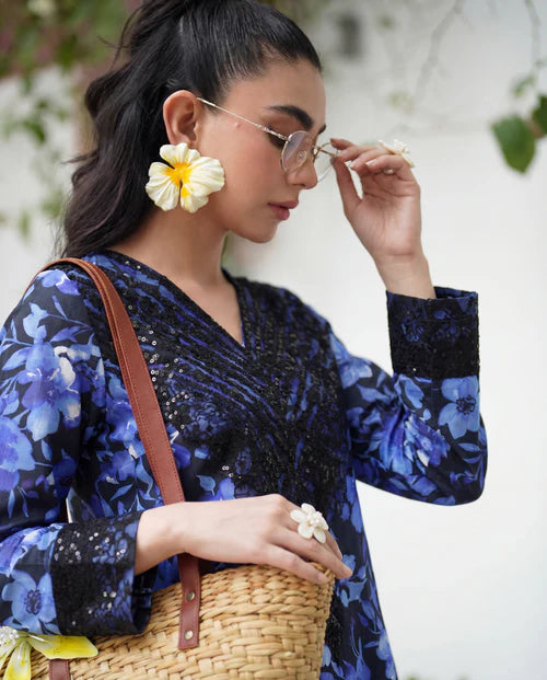 Printed Embroidered Lawn Kurta