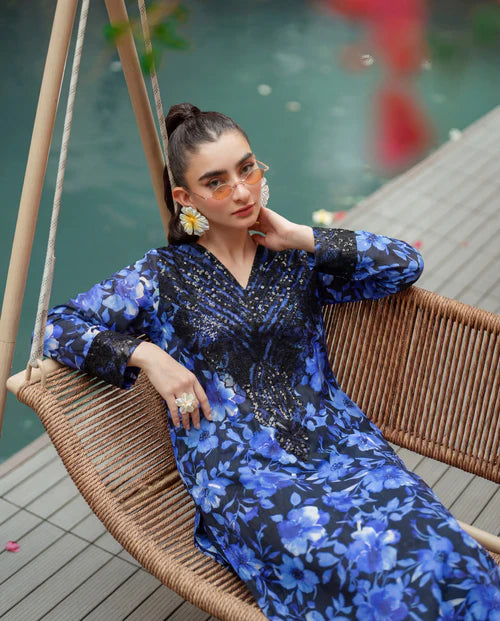 Printed Embroidered Lawn Kurta