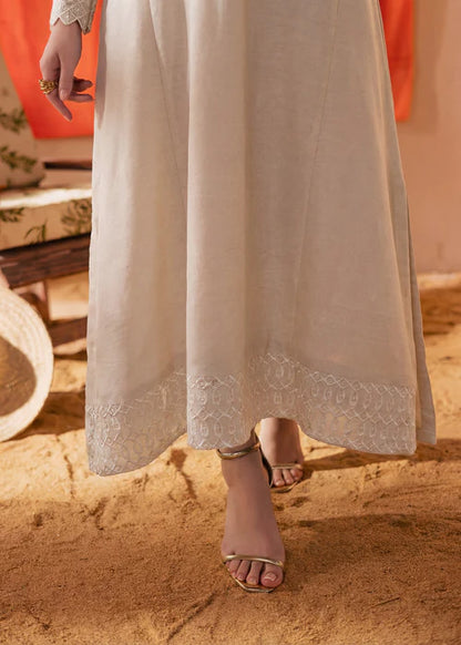 Ivory Chikankari Embroidered Long Kurta
