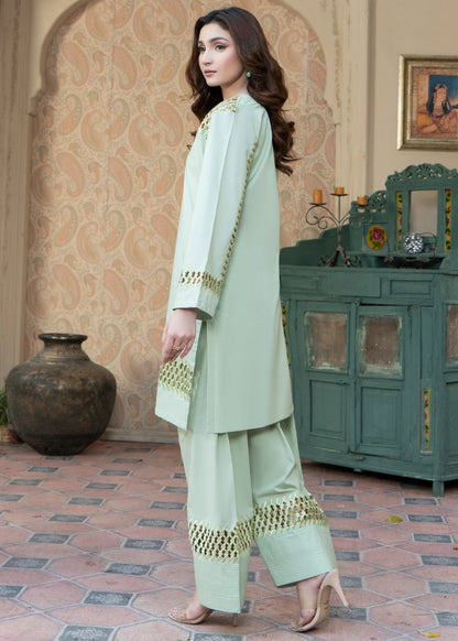 Moss Green Lawn Embroidered Kurta Set