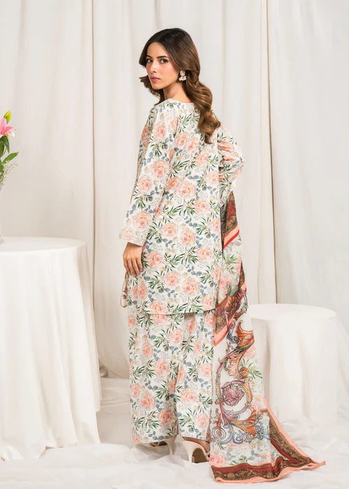 Embroidered Lawn Farshi Shalwar Suit Size Large