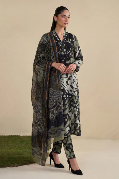 Textured Lawn Embroidered Lawn Kurta Set with Dupatta