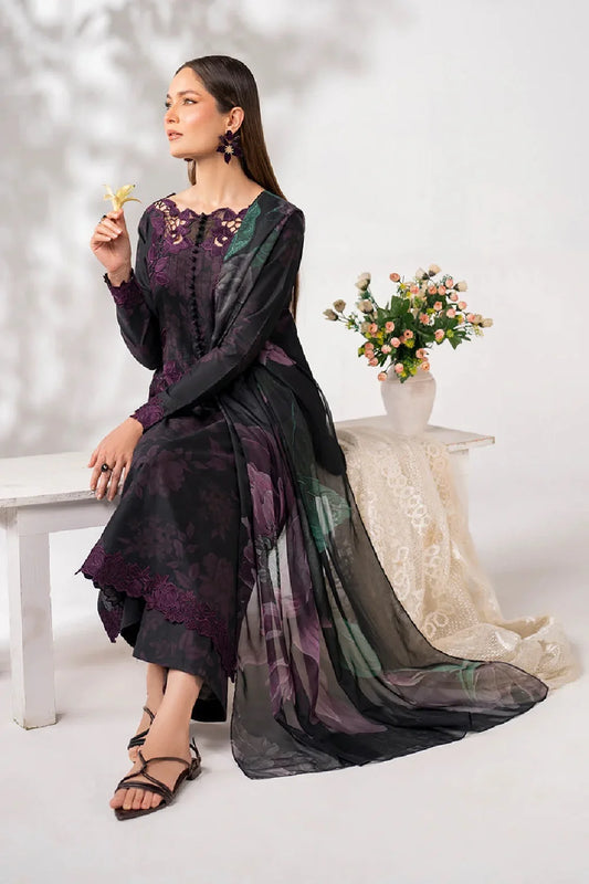 Digital Printed Pure Lawn Suit with Embroidered Laces