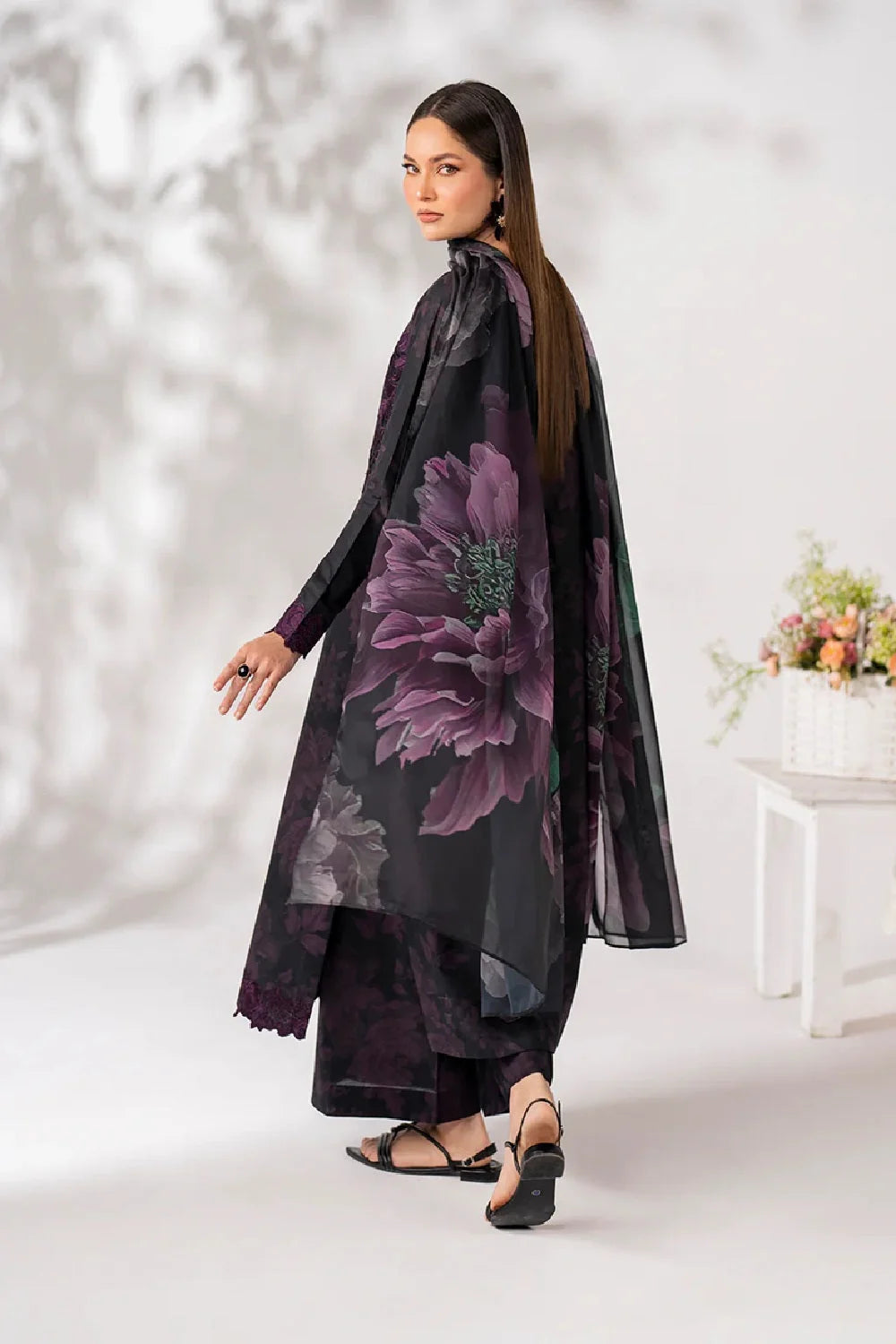 Digital Printed Pure Lawn Suit with Embroidered Laces