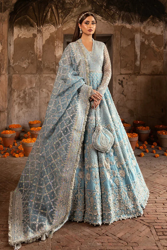 Ice Blue Handmade Lehenga Choli