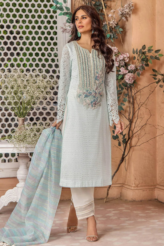 Hand Embroidered Cotton Chikankari Suit