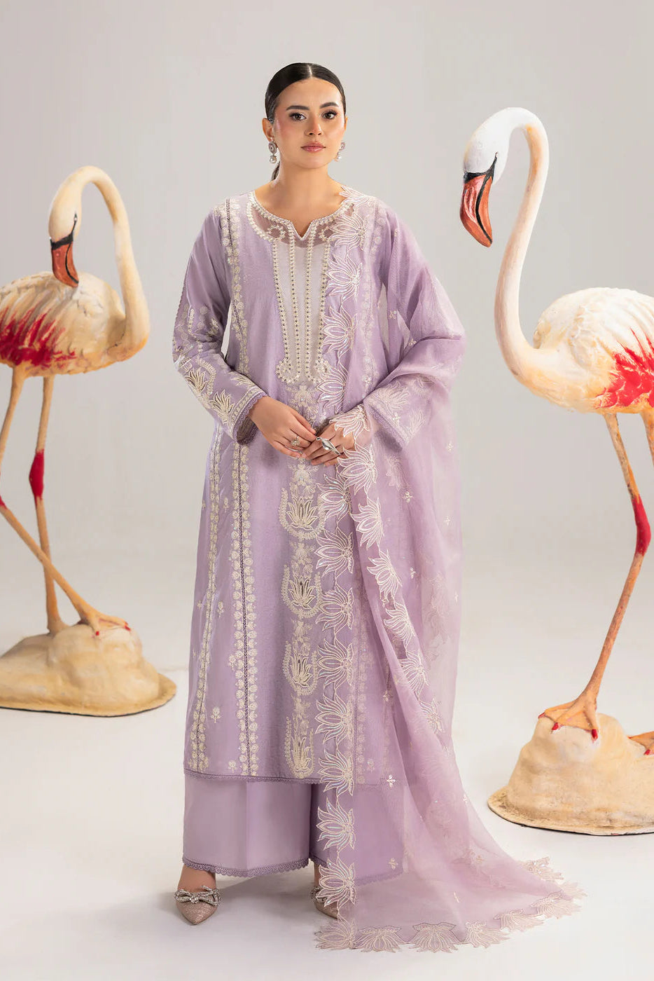 Lilac Lawn Suit with Khadi Net Dupatta