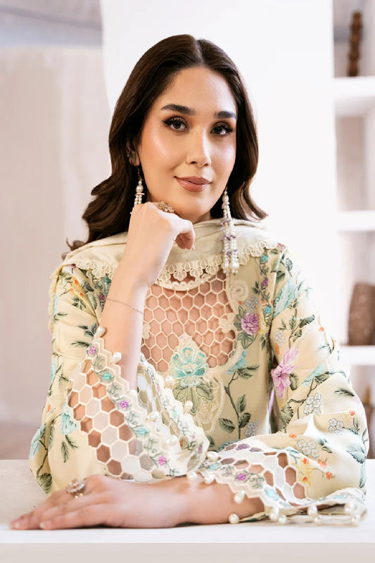 Lime Yellow Lawn Suit with Chiffon Dupatta