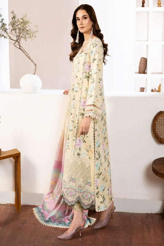 Lime Yellow Lawn Suit with Chiffon Dupatta