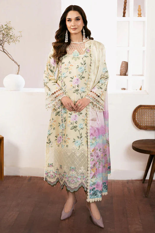 Lime Yellow Lawn Suit with Chiffon Dupatta