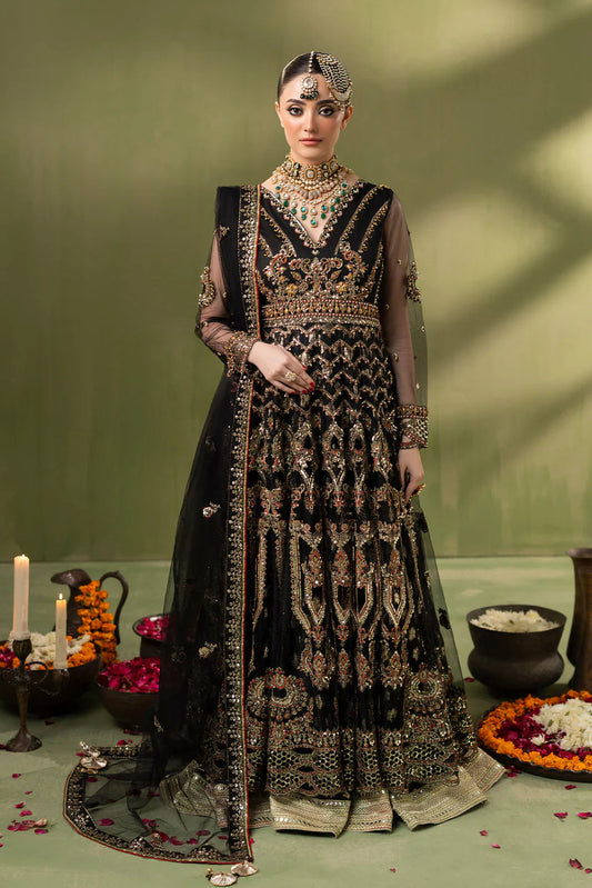 Black Embellished Flared Maxi