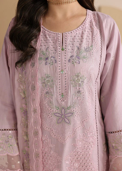 Baby Pink Embroidered Luxury Lawn Suit with Chiffon Dupatta