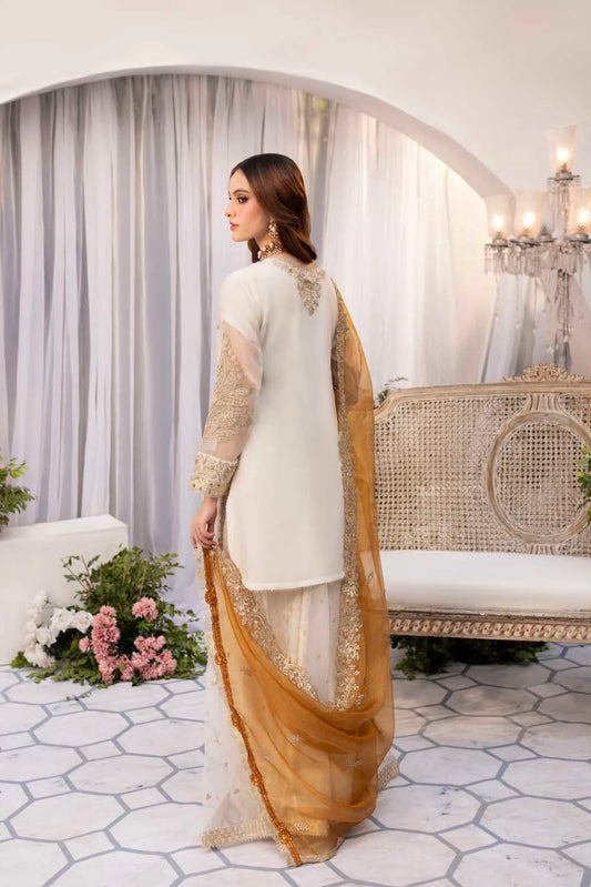 Off White Embellished Sharara with Potli