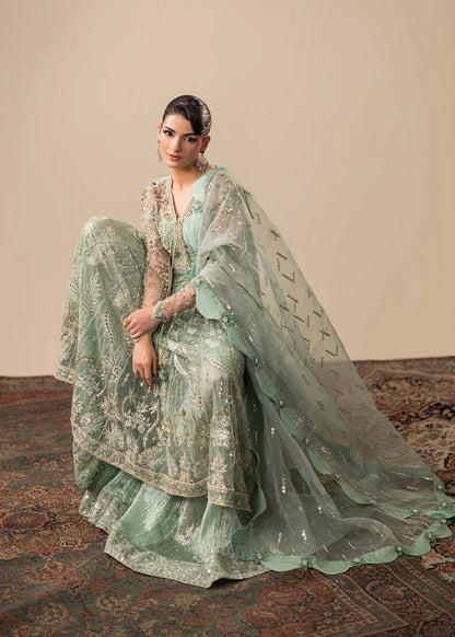 Mint Green Hand Embellished Elegant Maxi