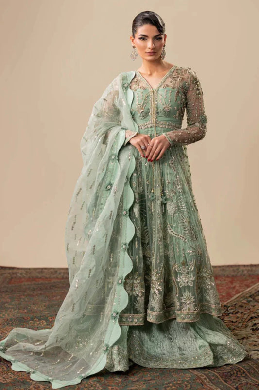 Mint Green Hand Embellished Elegant Maxi