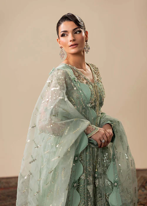 Mint Green Hand Embellished Elegant Maxi