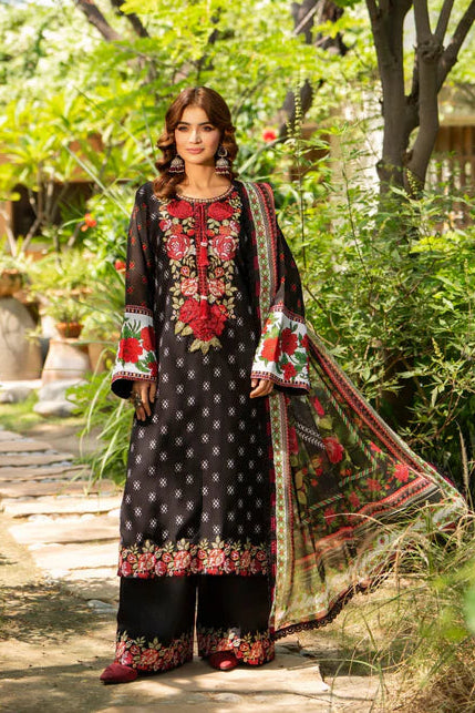 Cross Stitch Embroidered Printed Long Georgette Suit