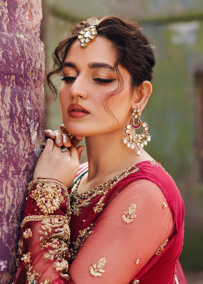 Maroon Embellished Crushed Sharara